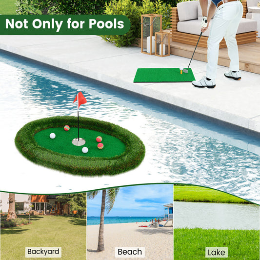 Floating Golf Green Oval Floating Chipping For Pool