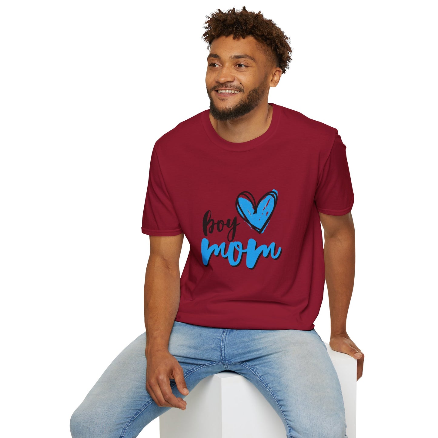 Boy Love Mom Unisex Softstyle T-Shirt | Perfect for Family Days and Celebrations