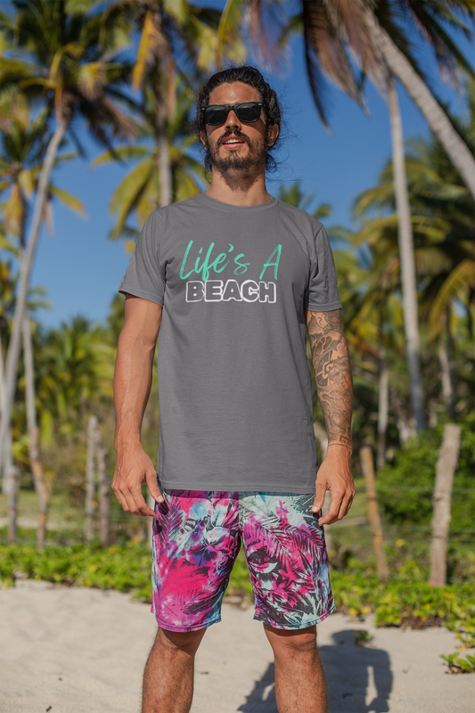 Life's A Beach Unisex Softstyle T-Shirt, Summer Vacation Tee, Beach Party Shirt, Casual Wear, Gift for Beach Lovers