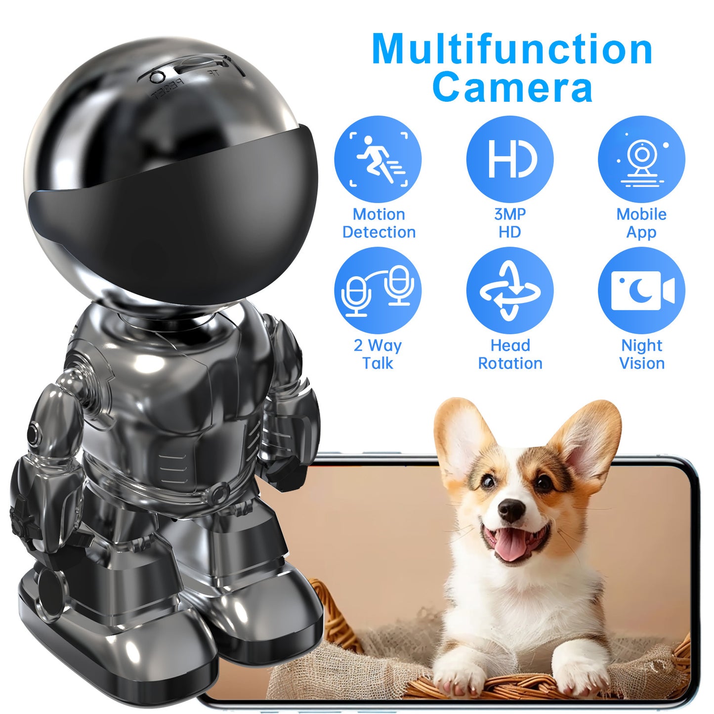 Smart Robot Camera 3MP IP Camera WIFI Robert Network CCTV HD Baby Monitor Remote Control Home Security Camera