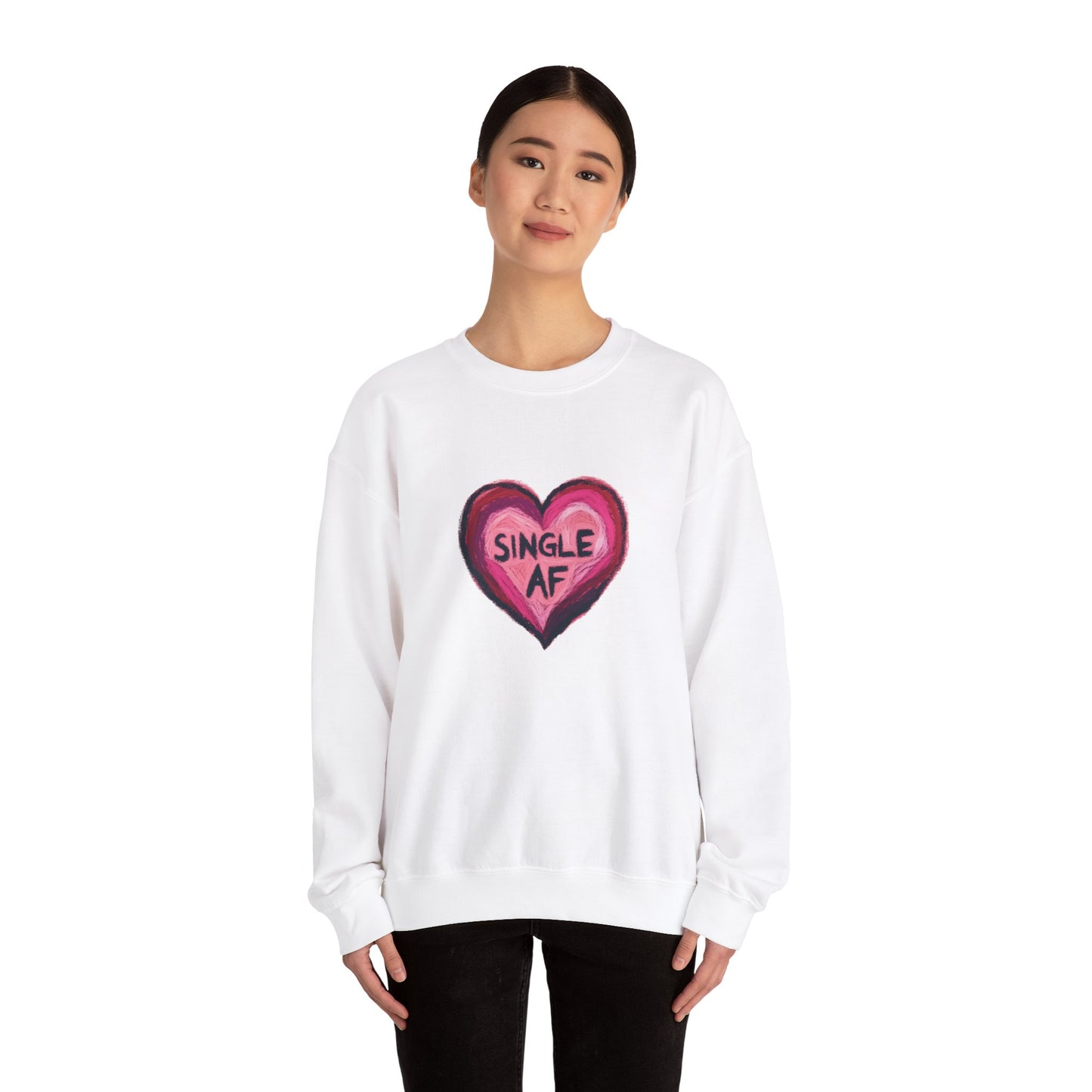 Single AF Heart Sweatshirt - Unisex Heavy Blend™ Crewneck
