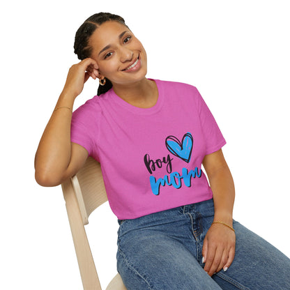 Boy Love Mom Unisex Softstyle T-Shirt | Perfect for Family Days and Celebrations