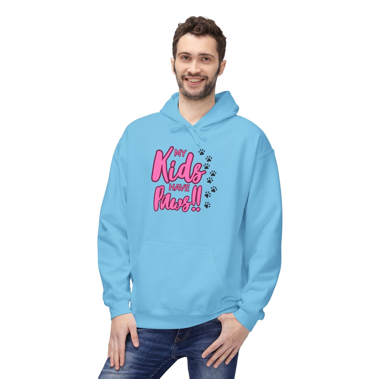 Unisex Midweight Softstyle Fleece Hoodie My Kids have Paws