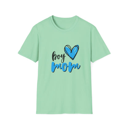 Boy Love Mom Unisex Softstyle T-Shirt | Perfect for Family Days and Celebrations