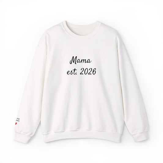 Unisex Mother's day Mama with Child Names Personalize Embroider Heavy Blend™ Crewneck Sweatshirt