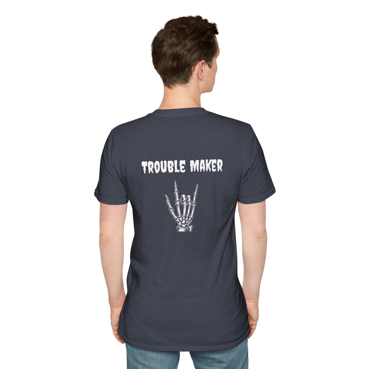 Trouble Maker Skeleton Hands Unisex Softstyle T-Shirt | Graphic Tee for Music Lovers, Gift for Concert Goers, Casual Wear, Halloween Top, [...]