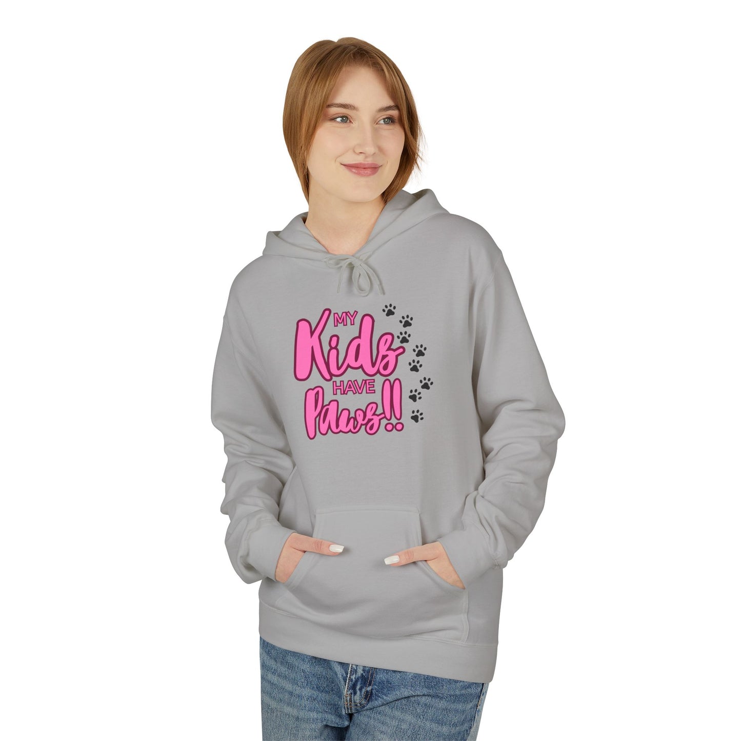 Unisex Midweight Softstyle Fleece Hoodie My Kids have Paws