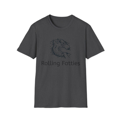 Rolling Fatties Unisex Softstyle T-Shirt, Funny Graphic Tee, Casual Wear, Gift for Hippies, Unique Gift, Birthday Apparel
