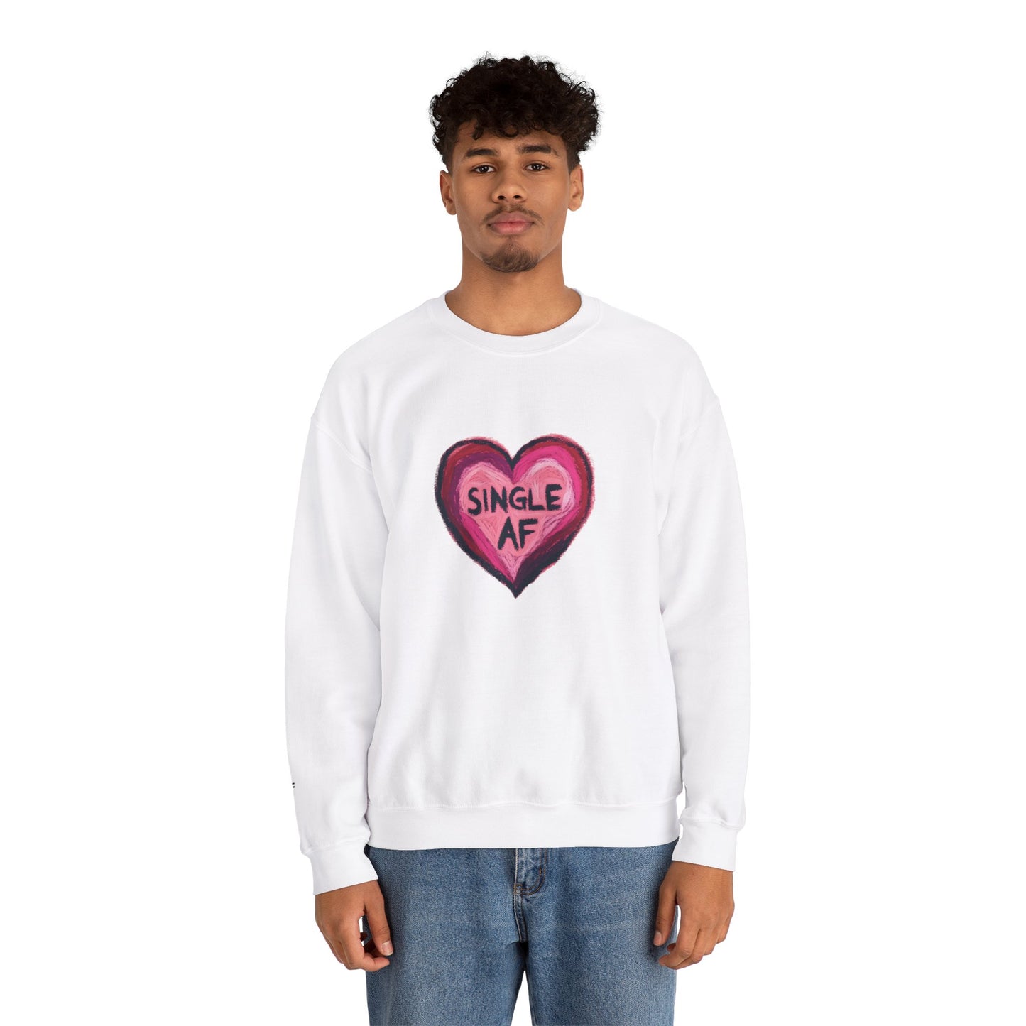 Single AF Heart Sweatshirt - Unisex Heavy Blend™ Crewneck
