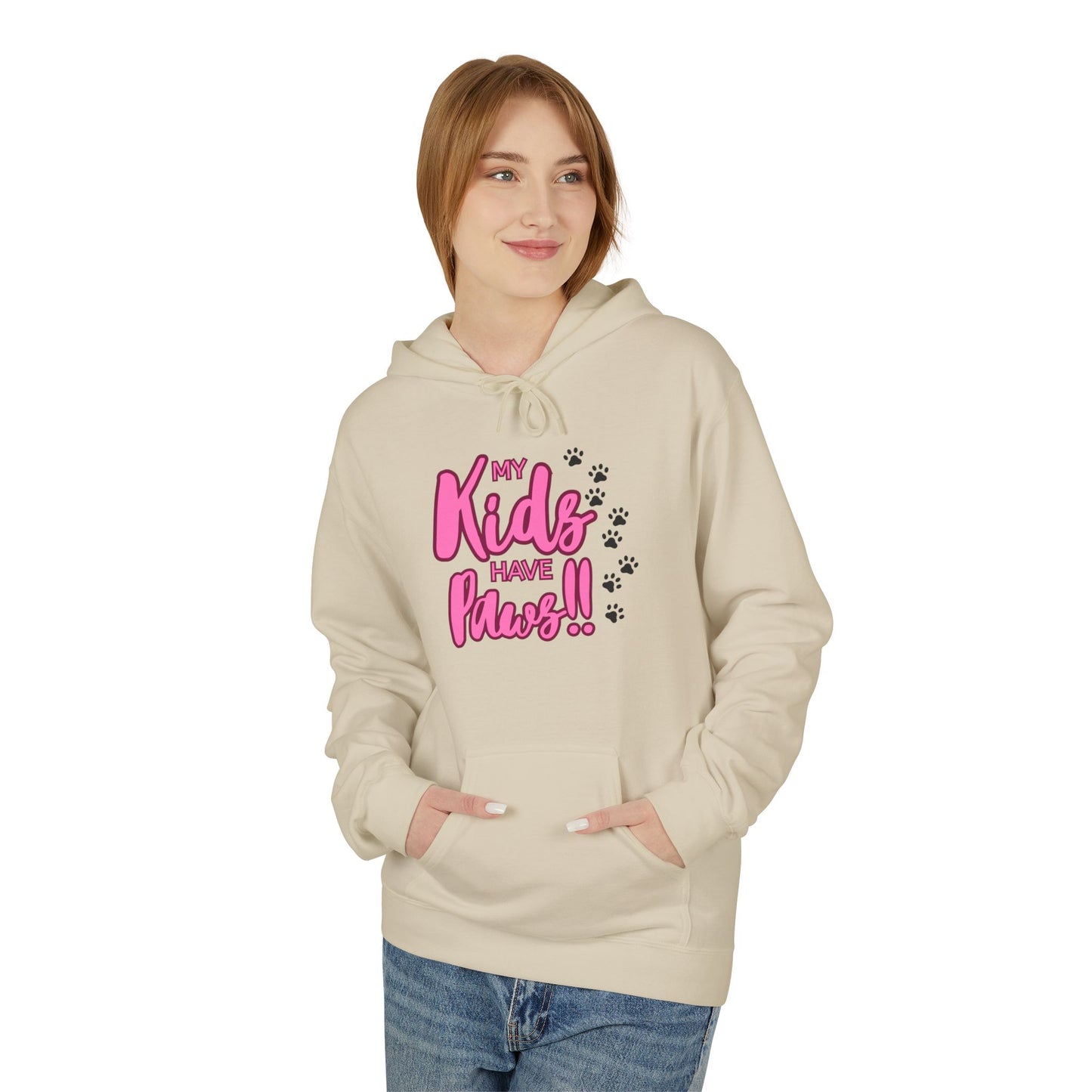 Unisex Midweight Softstyle Fleece Hoodie My Kids have Paws