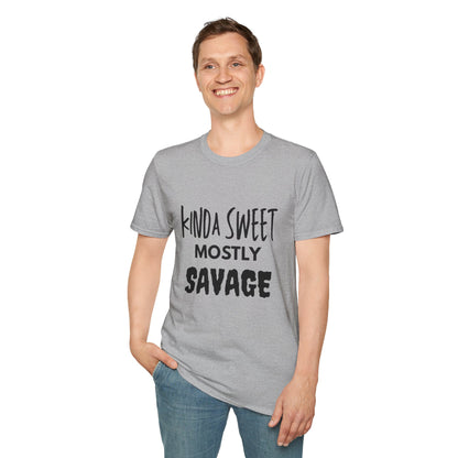 Kinda Sweet Mostly Savage Unisex T-Shirt, Funny Tee, Gift for Her, Casual Outfit, Birthday Gift, Everyday Wear