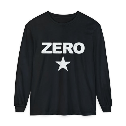 Unisex Long Sleeve T-Shirt with 'ZERO' Design - Casual Comfort for Everyday Wear