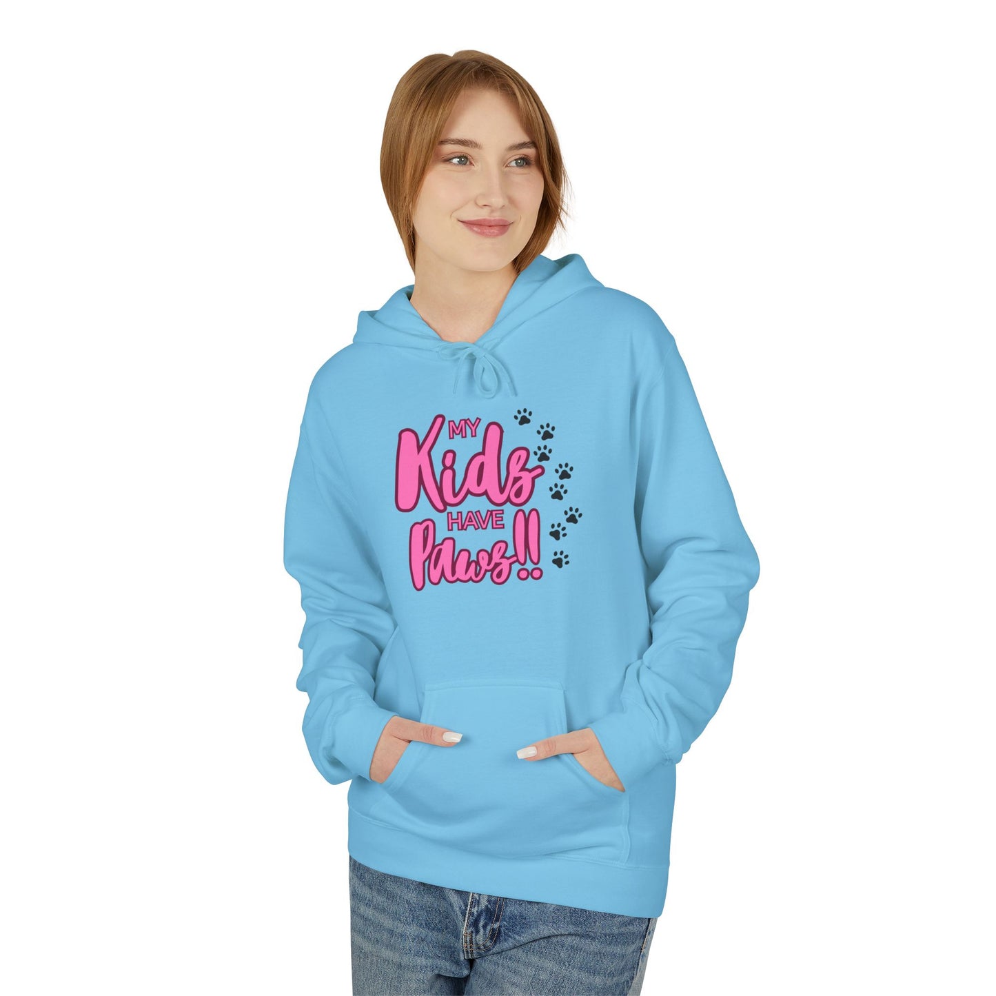 Unisex Midweight Softstyle Fleece Hoodie My Kids have Paws