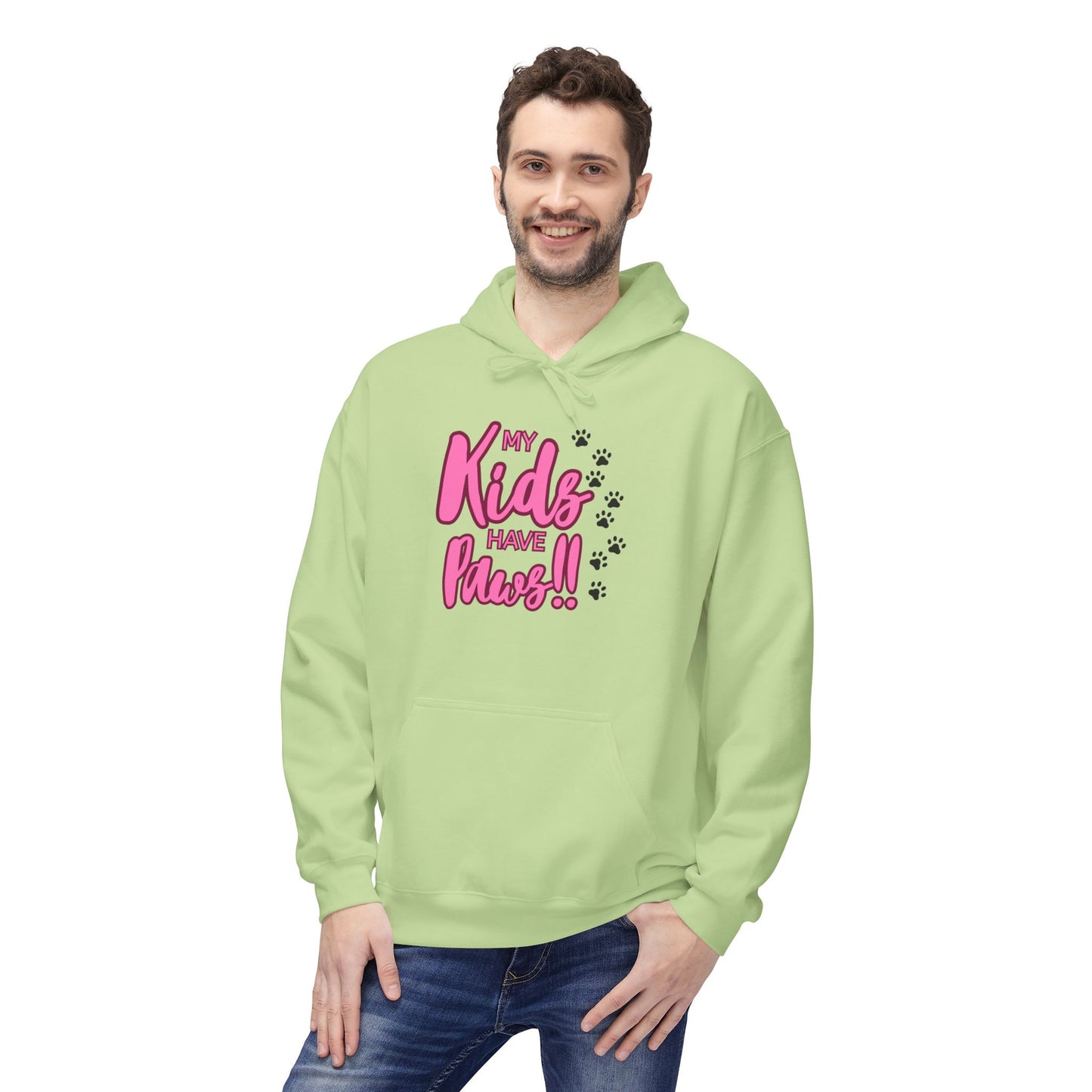 Unisex Midweight Softstyle Fleece Hoodie My Kids have Paws