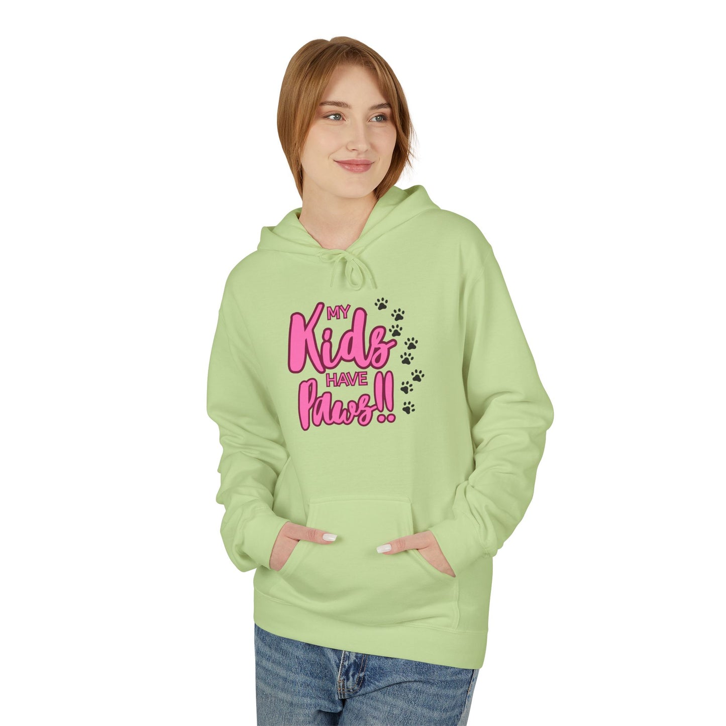 Unisex Midweight Softstyle Fleece Hoodie My Kids have Paws