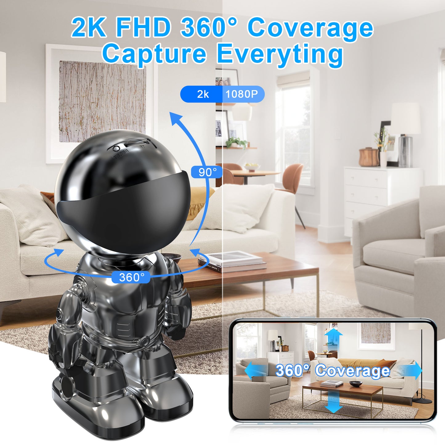 Smart Robot Camera 3MP IP Camera WIFI Robert Network CCTV HD Baby Monitor Remote Control Home Security Camera