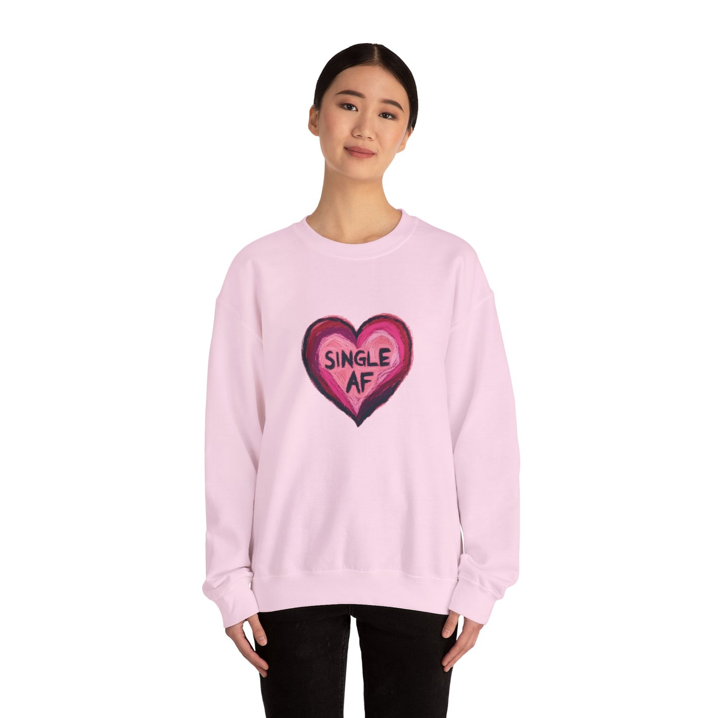 Single AF Heart Sweatshirt - Unisex Heavy Blend™ Crewneck