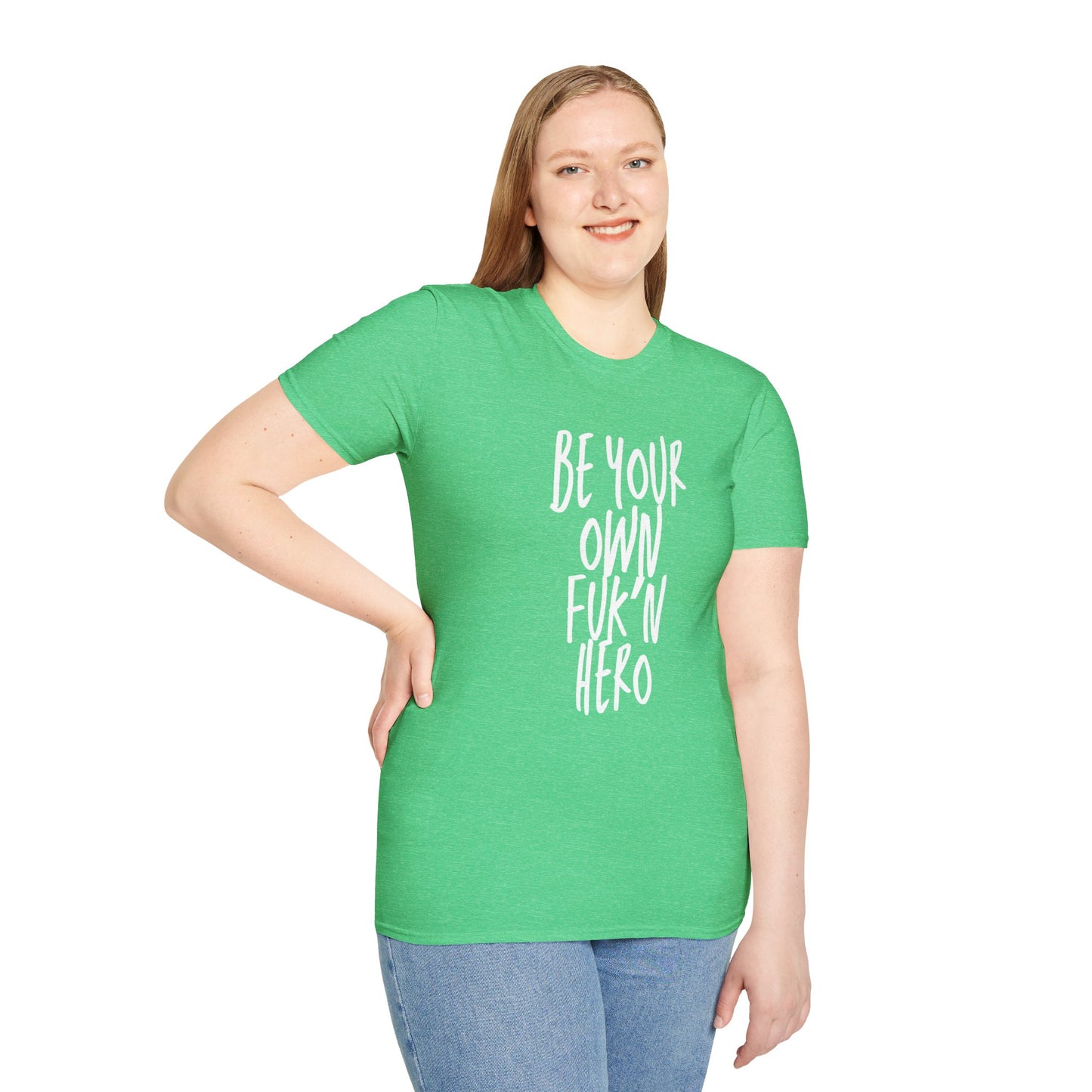 Be Your Own Hero Unisex Softstyle T-Shirt, Casual Graphic Tee, Comfortable Daily Wear, Great for Gifting, Perfect for Holidays