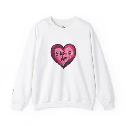 Single AF Heart Sweatshirt - Unisex Heavy Blend™ Crewneck