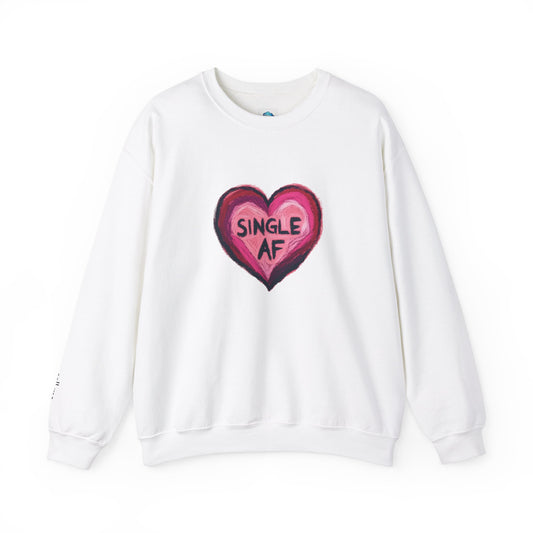 Single AF Heart Sweatshirt - Unisex Heavy Blend™ Crewneck