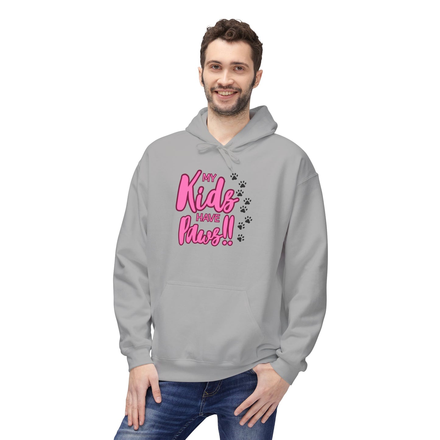 Unisex Midweight Softstyle Fleece Hoodie My Kids have Paws